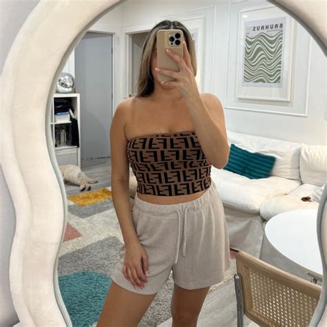 fake fendi crop top|Fendi tube top.